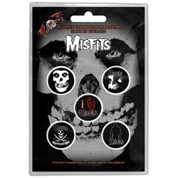 Misfits - Unisex Skull Button Badge Pack
