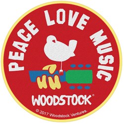 Woodstock - Unisex Peace Love Music Standard Patch