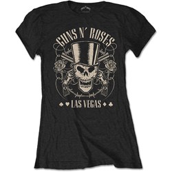 Guns N' Roses - Womens Top Hat, Skull & Pistols Las Vegas T-Shirt