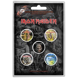 Iron Maiden - Unisex The Faces Of Eddie Button Badge Pack