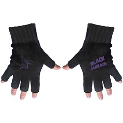 Black Sabbath - Unisex Purple Logo & Devil Fingerless Gloves