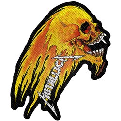 Metallica - Unisex Flaming Skull Cut-Out Standard Patch