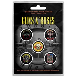Guns N' Roses - Unisex Bullet Logo Button Badge Pack