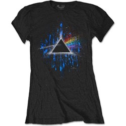 Pink Floyd - Womens Dark Side Of The Moon Blue Splatter T-Shirt