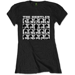 The Beatles - Womens Hard Days Night Faces Mono T-Shirt