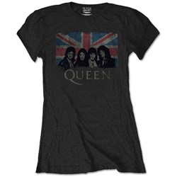 Queen - Womens Union Jack Vintage T-Shirt