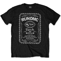 Run DMC - Unisex Rock N' Rule Whiskey Label T-Shirt
