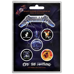 Metallica - Unisex Ride The Lightning Button Badge Pack