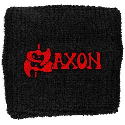Saxon - Unisex Red Logo Fabric Wristband