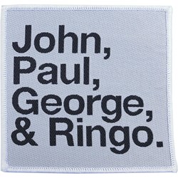 The Beatles - Unisex John, Paul, George, Ringo Black On White Standard Patch