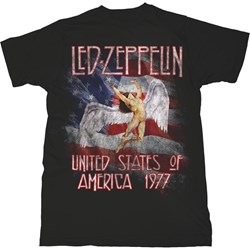 Led Zeppelin - Unisex Stars N' Stripes Usa '77. T-Shirt