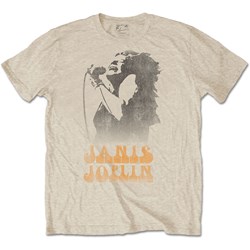 Janis Joplin - Unisex Working The Mic T-Shirt