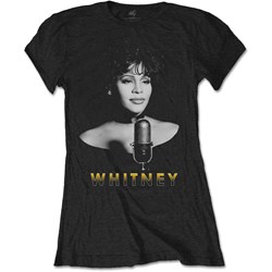 Whitney Houston - Womens Black & White Photo T-Shirt