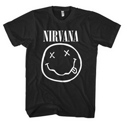 Nirvana - Unisex White Smiley T-Shirt