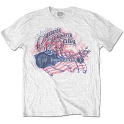 Creedence Clearwater Revival - Unisex Guitar & Flag T-Shirt