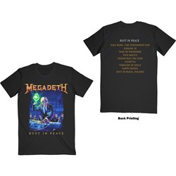 Megadeth - Unisex Rust In Peace Track List T-Shirt