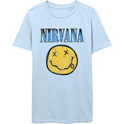 Nirvana - Unisex Xerox Smiley Blue T-Shirt