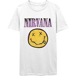 Nirvana - Unisex Xerox Smiley Pink T-Shirt