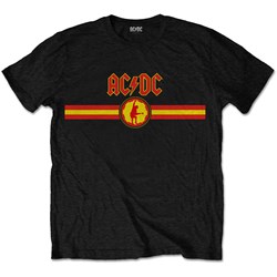 AC/DC - Unisex Logo & Stripe T-Shirt