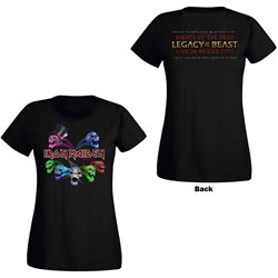 Iron Maiden - Womens Legacy Of The Beast Live Album Skulls T-Shirt