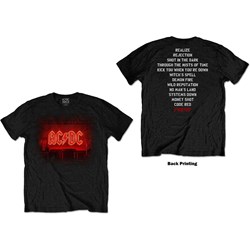 AC/DC - Unisex Dark Stage/Track List T-Shirt