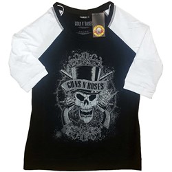 Guns N' Roses - Womens Faded Skull Raglan T-Shirt