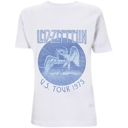 Led Zeppelin - Unisex Tour '75 Blue Wash T-Shirt