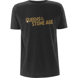 Queens Of The Stone Age - Unisex Metallic Text Logo T-Shirt