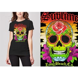 Sublime - Womens Colour Skull T-Shirt