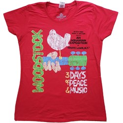 Woodstock - Womens Vintage Classic Poster T-Shirt