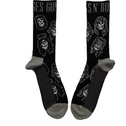 Guns N' Roses - Unisex Skulls Band Monochrome Ankle Socks