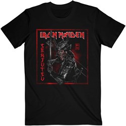 Iron Maiden - Unisex Senjutsu Cover Distressed Red T-Shirt