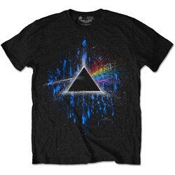 Pink Floyd - Unisex Dark Side Of The Moon Blue Splatter T-Shirt