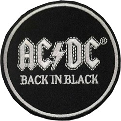 AC/DC - Unisex Back In Black Circle Standard Patch