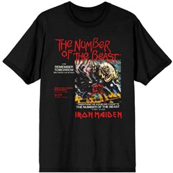 Iron Maiden - Unisex Number Of The Beast Vinyl Promo Sleeve T-Shirt