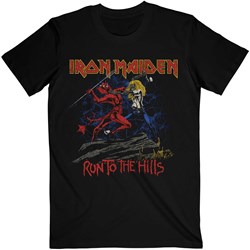 Iron Maiden - Unisex Number Of The Beast Run To The Hills Distress T-Shirt