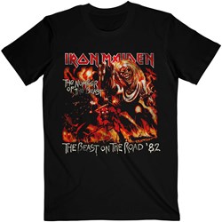 Iron Maiden - Unisex Number Of The Beast The Beast On The Road Vintage T-Shirt