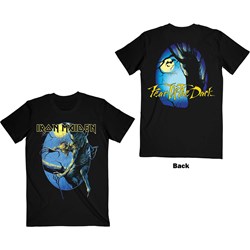 Iron Maiden - Unisex Fear Of The Dark Oval Eddie Moon T-Shirt