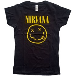 Nirvana - Womens Yellow Smiley T-Shirt