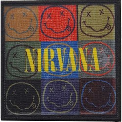 Nirvana - Unisex Distressed Smiley Blocks Standard Patch