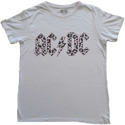 AC/DC - Womens Mono Leopard Print Logo T-Shirt