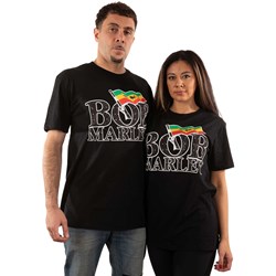 Bob Marley - Unisex Flag Logo Embellished T-Shirt