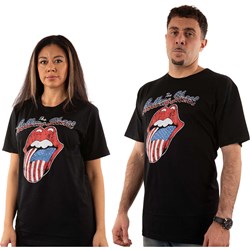 The Rolling Stones - Unisex Usa Tongue Embellished T-Shirt