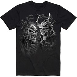 Iron Maiden - Unisex Senjutsu Large Grayscale Heads T-Shirt