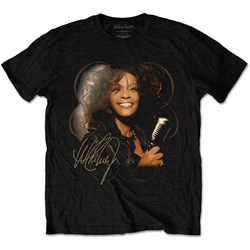 Whitney Houston - Unisex Vintage Mic Photo T-Shirt