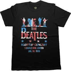 The Beatles - Unisex Drop T Rooftop Flag T-Shirt