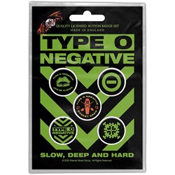 Type O Negative - Unisex Slow, Deep & Hard Button Badge Pack