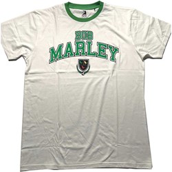 Bob Marley - Unisex Collegiate Crest Ringer T-Shirt