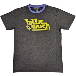 Billie Eilish - Unisex Neon Green Logo Ringer T-Shirt