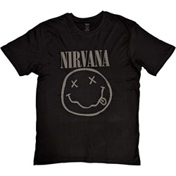 Nirvana - Unisex Black Smiley Hi-Build T-Shirt